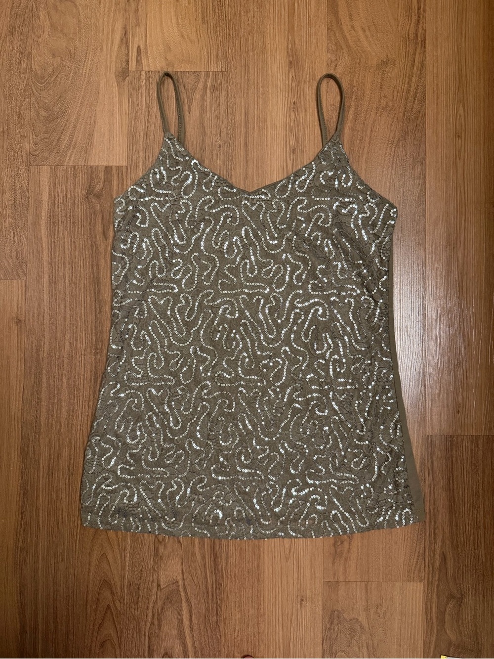 Vanity Brown Sequin Patterned Camisole